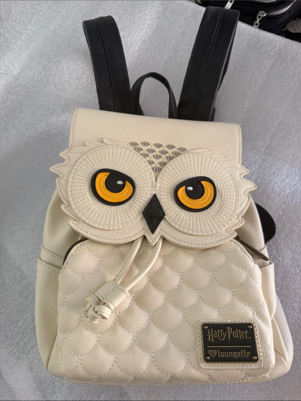 Loungefly Cream Owl Backpack with Yellow Eye Accents